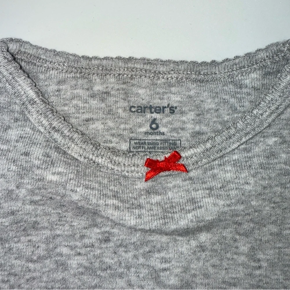 Carter’s Gray and Red Baby Christmas Holiday Pajamas with Puppy Print